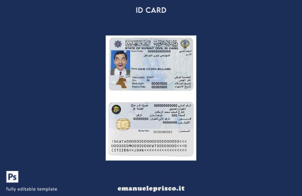 modello ID Kuwait in stile verificato