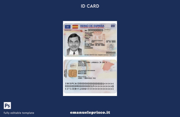modello ID Spagna stile verificato (presente).