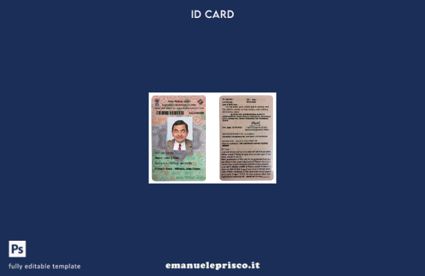 modello di ID elettorale indiano in stile verificato