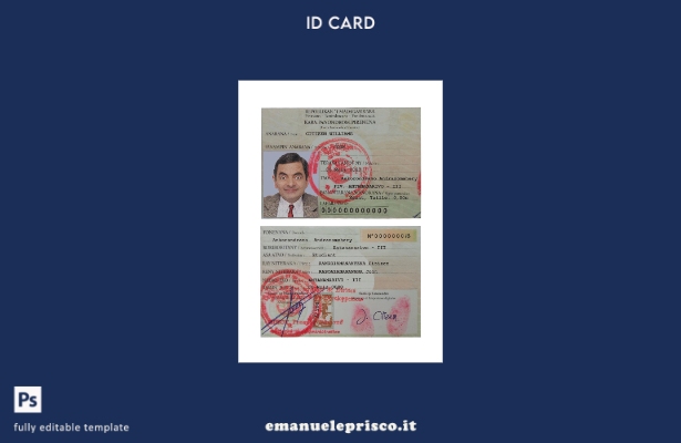 modello di carta d'identità del Madagascar in stile verificato