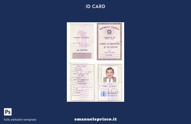 modello di carta d'identità italiana (La Carta D'Identita' Italiana) in stile ve