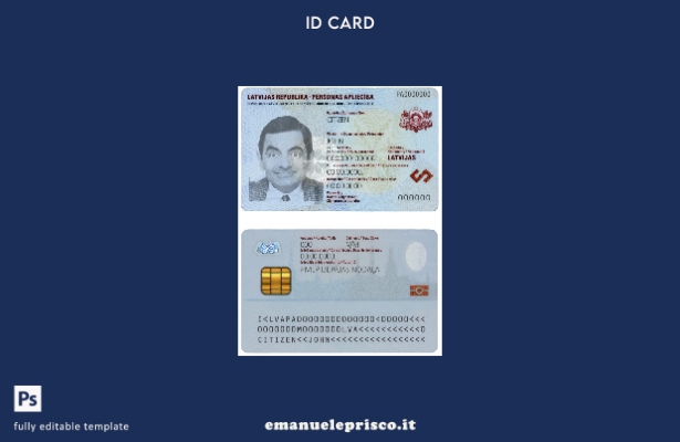 modello di documento d'identità Lettonia in stile verificato