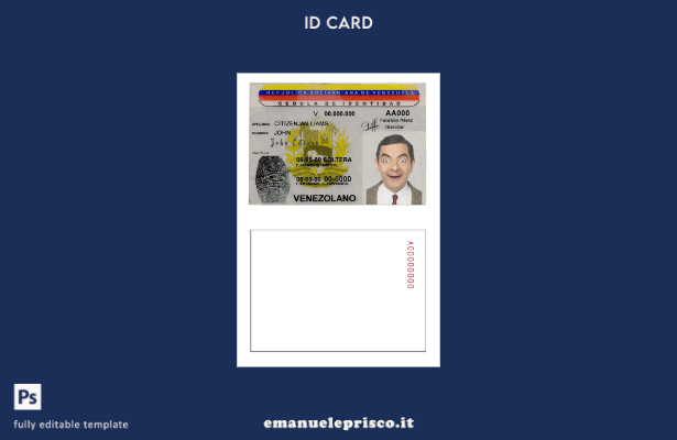modello di documento d'identità Venezuela in stile verificato
