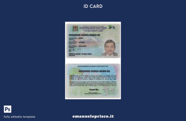 modello di versione ID Tanzania in stile verificato