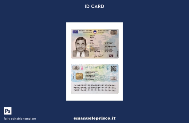 modello presente della carta d'identità slovena in stile verificato 1