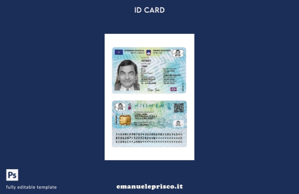 modello presente della carta d'identità slovena in stile verificato