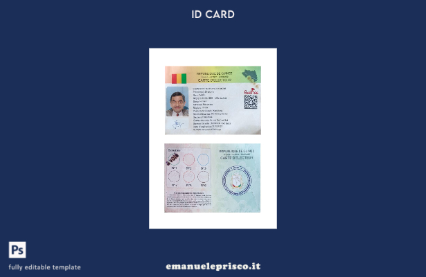 stile verificato Modello di carta d'identità per voto in Guinea
