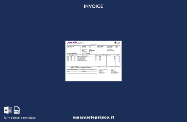 modello di fattura Australia Mondelez Holdings Pty Ltd in stile verificato