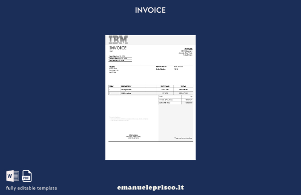 modello di fattura IBM USA stile verificato