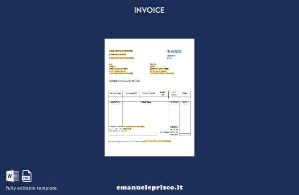 modello di fattura di acquisto gratuito in stile verificato