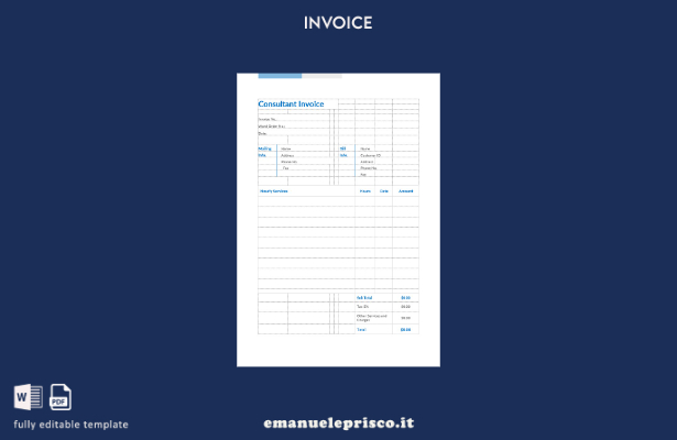 modello di fattura per consulente di stile verificato