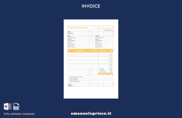 modello di fattura proforma in stile verificato