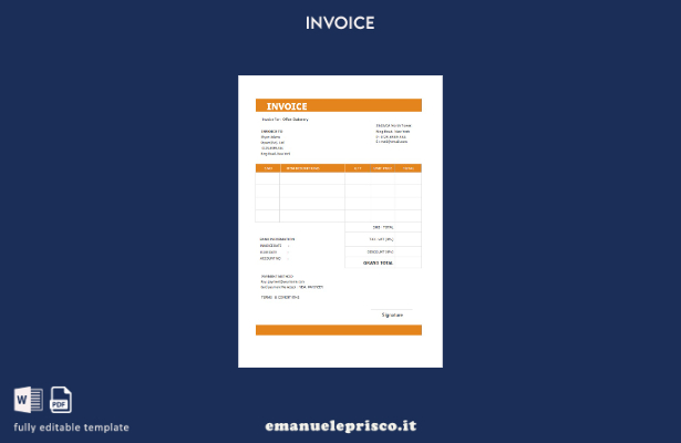 modello di fattura standard gratuito in stile verificato