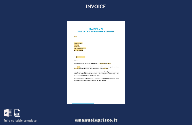 risposta gratuita in stile verificato alla fattura ricevuta dopo il modello di p