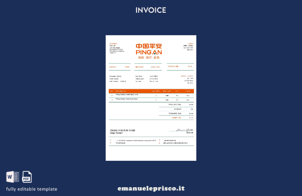 stile verificato USA Esegui il ping di un modello di fattura