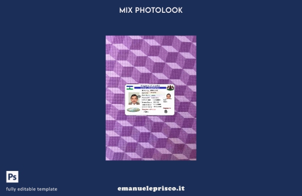 modello FRONTALE photolook di registrazione nazionale Lesotho in stile verificat