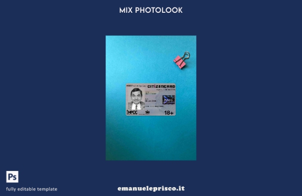 stile verificato modello FRONTE photolook Pass CitizenCard (carta di prova dell'