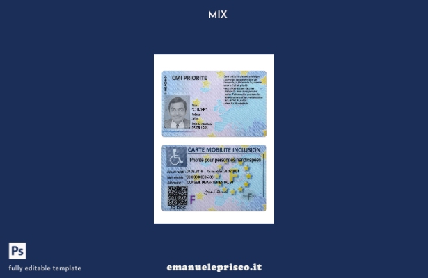 modello CMI (Francia carte mobilite inclusion) in stile verificato