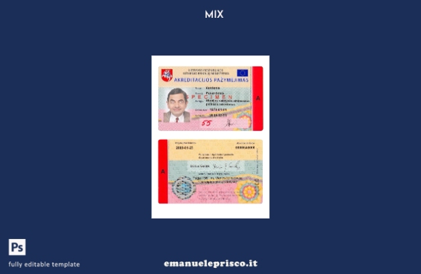 modello di carta di certificato di accreditamento lituano in stile verificato