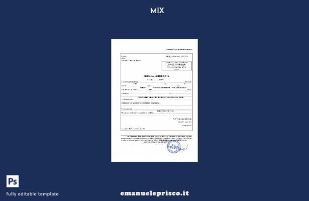 modello di certificato medico rumeno in stile verificato