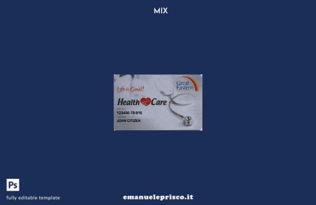 modello di tessera sanitaria Malesia stile verificato