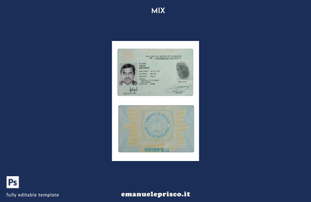 stile verificato Modello di carta d'identità degli elettori delle Filippine San