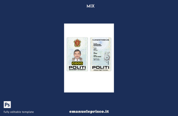 stile verificato Modello di carta d'identità della polizia norvegese