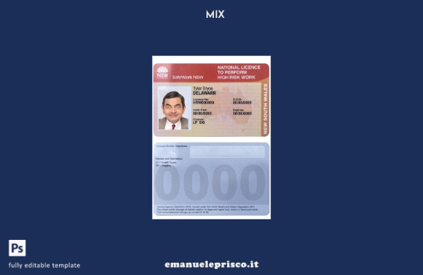 stile verificato Modello di licenza nazionale Australia Nuovo Galles del Sud