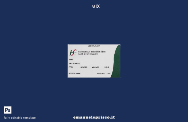 stile verificato Modello di tessera sanitaria per dirigenti del servizio sanitar