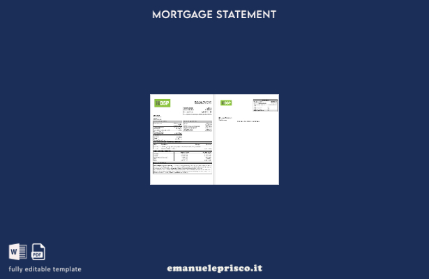 estratto conto del mutuo bancario BSP delle Isole Salomone in stile verificato n