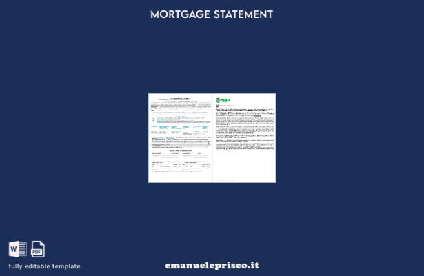 estratto conto del mutuo ipotecario Pakistan NBP in stile verificato nei forma 1