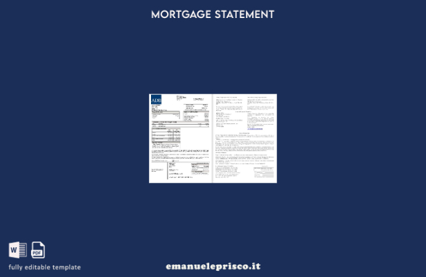 estratto conto ipotecario Palau ADB in stile verificato nel modello nei formati