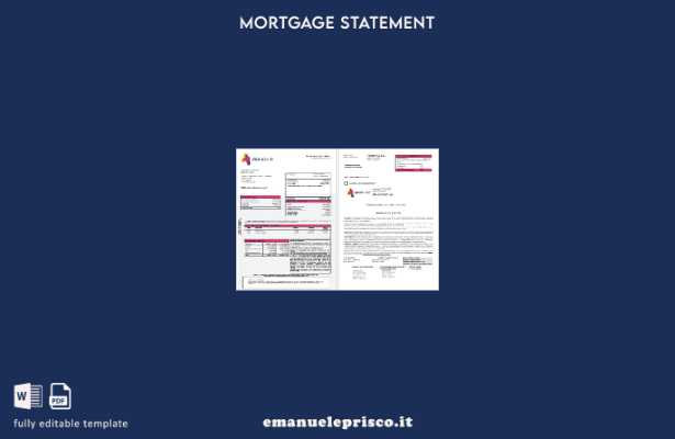 estratto conto ipotecario UK Atom Bank in stile verificato nel modello di format