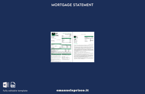 estratto conto ipotecario della Banca d'Africa in stile verificato nei formati W