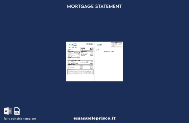 estratto conto mutuo Senegal Ecobank in stile verificato nel modello di formati