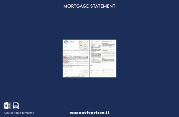 estratto conto mutuo bancario Albania ProCredit in stile verificato, modello di