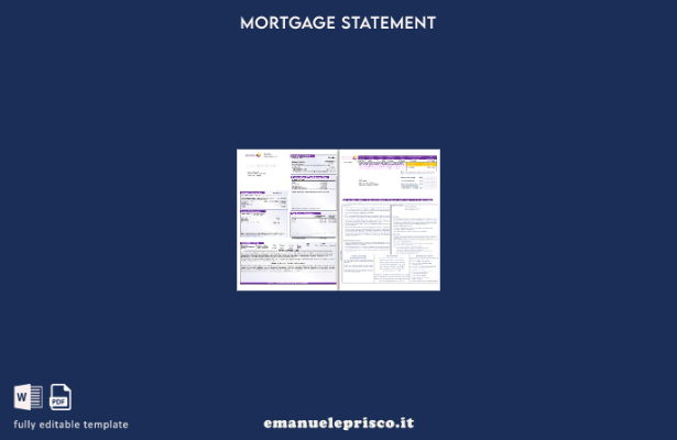 estratto conto mutuo bancario Algeria BDL in stile verificato, modello di pagine