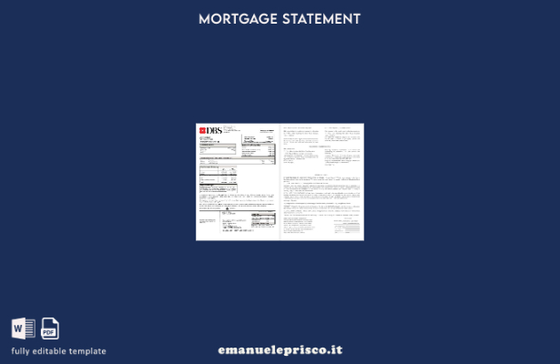estratto conto mutuo bancario DBS Thailandia in stile verificato nel modello di