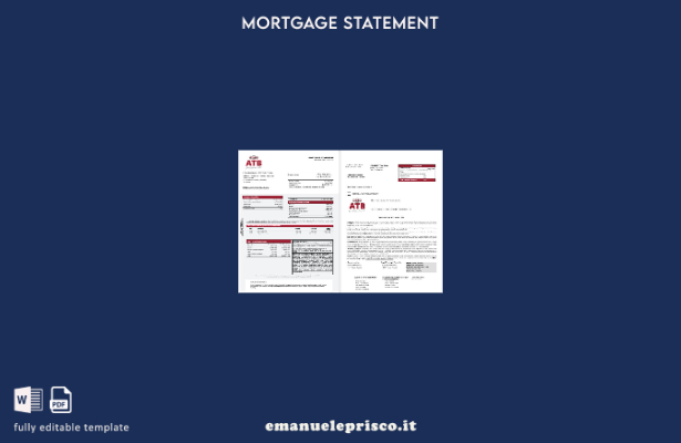 estratto conto mutuo bancario tunisino ATB in stile verificato nel modello nei f