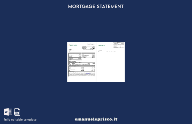 modello di estratto conto mutuo Banca Intesa Polonia in stile verificato nel mod