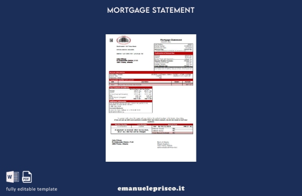 modello di estratto conto mutuo bancario Andorra Andbank in stile verificato