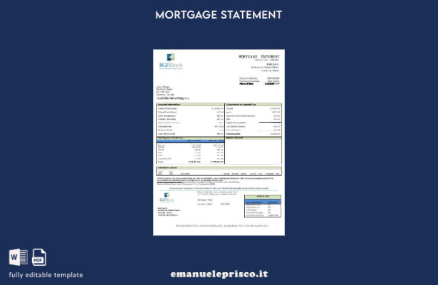 modello di estratto conto mutuo bancario BGFI Guinea Equatoriale stile verificat