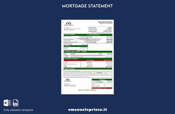 modello di estratto conto mutuo bancario Guatemala Azteca in stile verificato