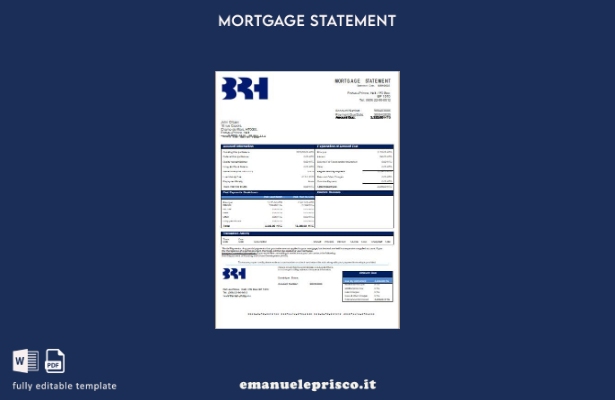 modello di estratto conto mutuo bancario Haiti BRH in stile verificato