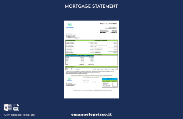 modello di estratto conto mutuo bancario tedesco Monese in stile verificato