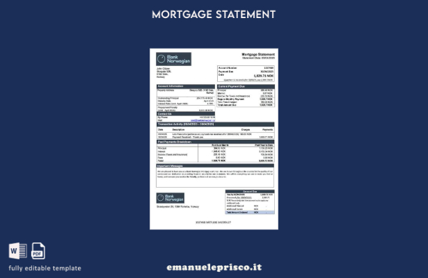 stile verificato Certificato di mutuo norvegese della Norvegia Bank Modello di m