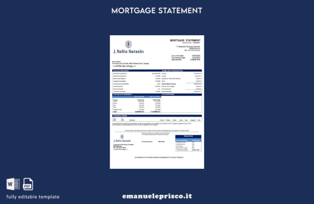 stile verificato Dichiarazione di mutuo Monaco Banque J. Safra (Monaco) Modello