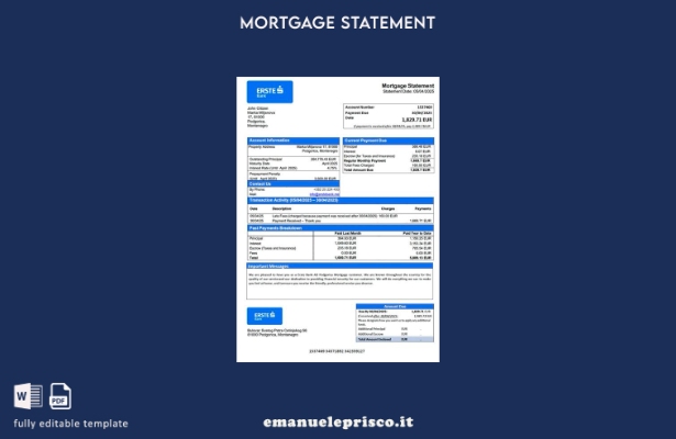 stile verificato Dichiarazione di mutuo Montenegro Erste Bank AD Podgorica Model