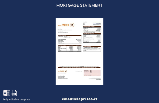 stile verificato Dichiarazione di mutuo Niger Banque Atlantique Modello Word e P