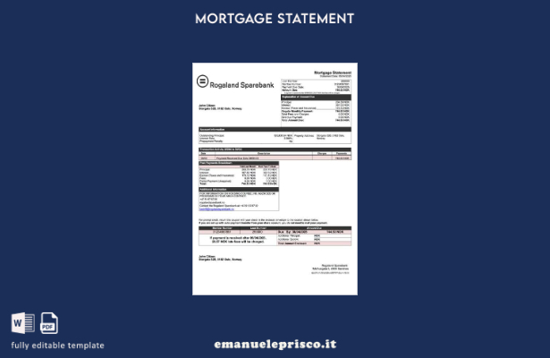 stile verificato Dichiarazione di mutuo Norvegia Rogaland Sparebank Modello Word